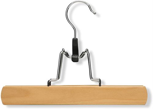 Honey-Can-Do HNG-01221 Wooden Pant Hanger with Clamp, 4-Pack, Maple