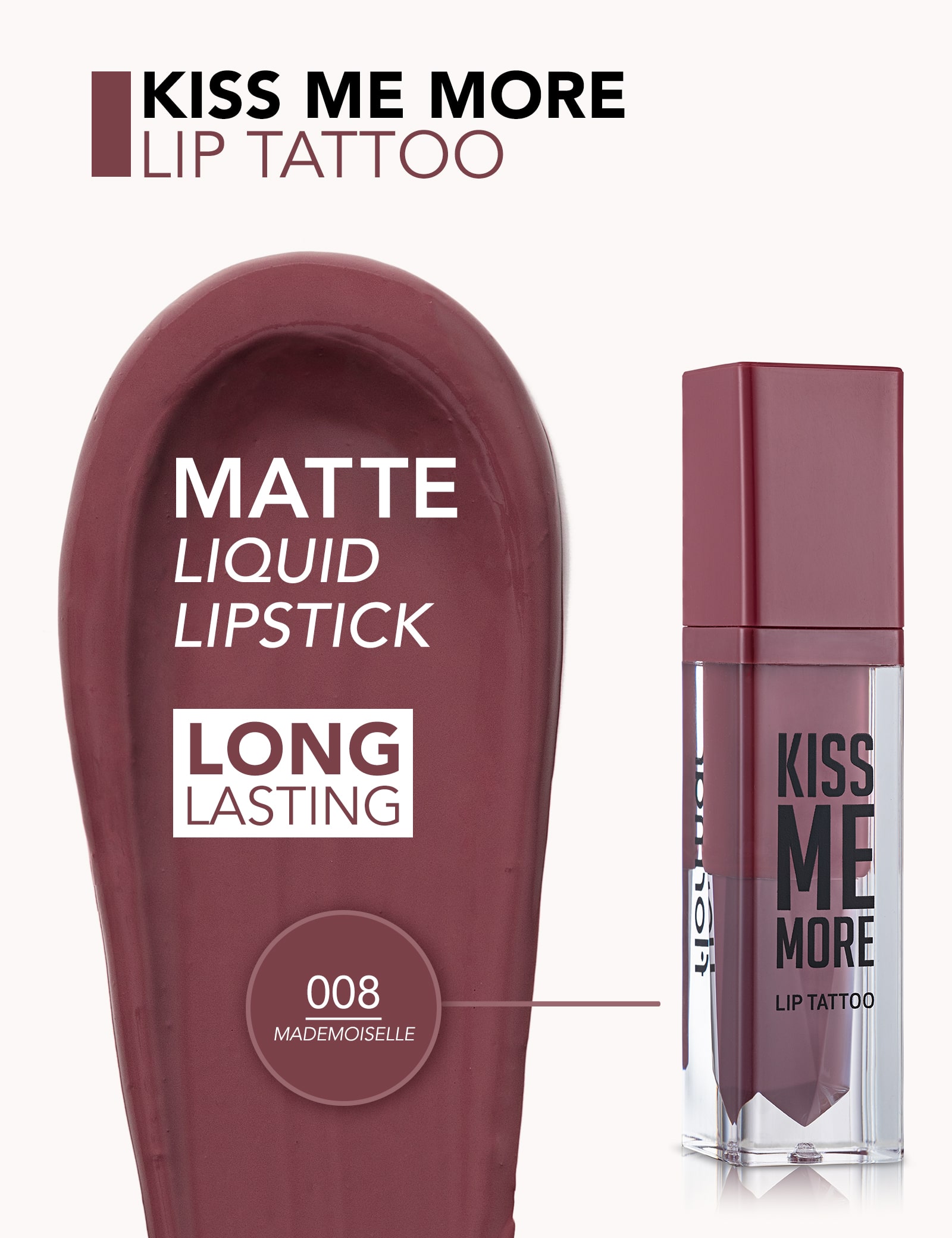 Kiss Me More Lip Tattoo - 008 Mademoiselle