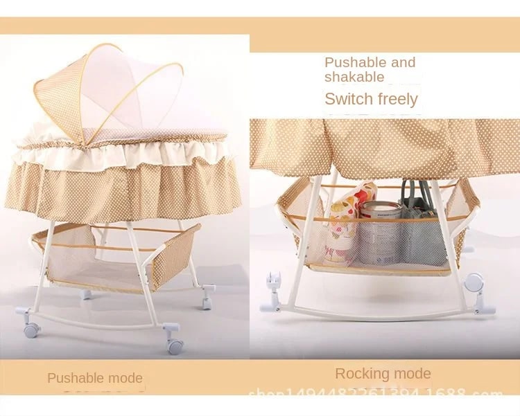 2 in 1 Portable Baby Bed Baby Rocking Bed Baby Sleeping Bed with Storage Basket