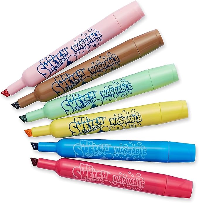 Mr. Sketch Coloring Markers - Set of 6 "Holiday" / Scented + Washable