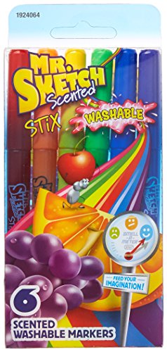 Mr. Sketch Coloring Markers - Set of 6 / Scented + Washable