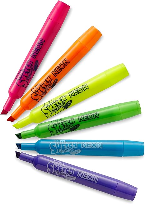 Mr. Sketch Coloring Markers - Set of 6 " Neon" / Scented