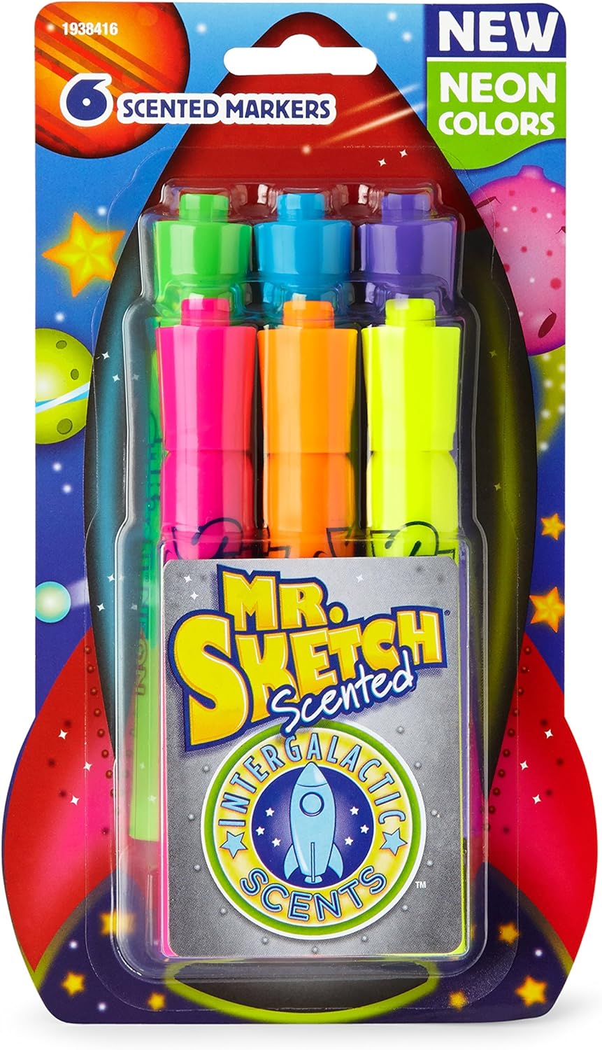 Mr. Sketch Coloring Markers - Set of 6 " Neon" / Scented