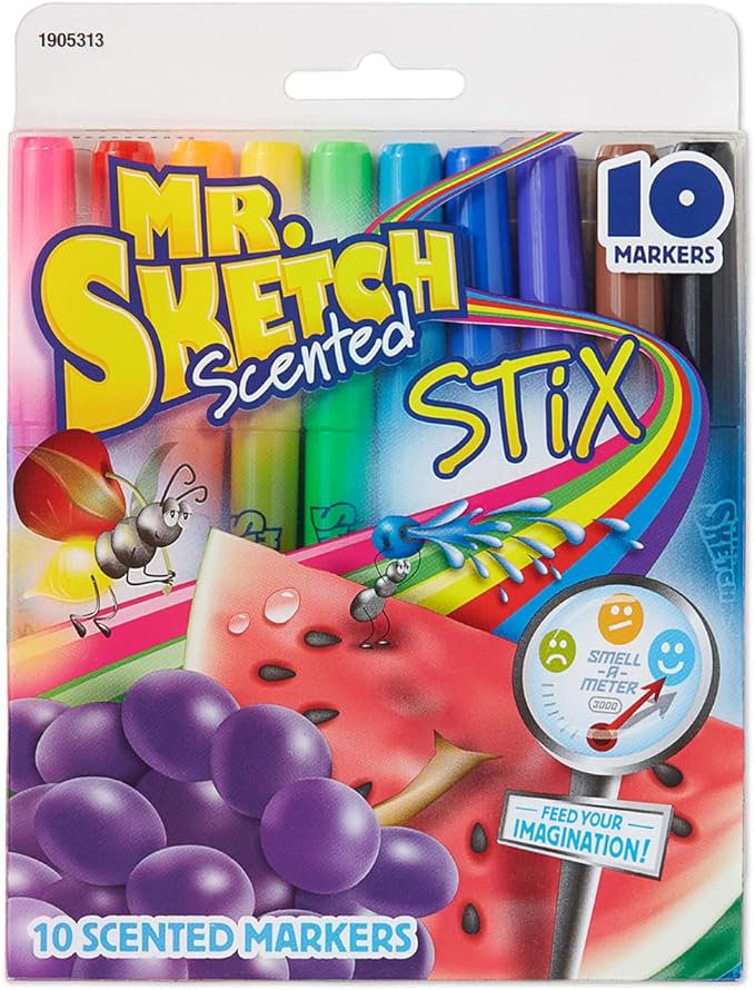 Mr. Sketch Coloring Markers - Set of 10 / Scented + Washable