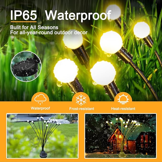 Solar Firefly Lights Outdoor  Wind Swaying Dancing Lights