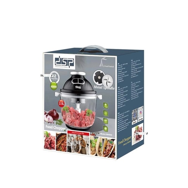 Grinder blender chopper electric kitchen for meat and vegetables with glass bowl 2.5l DSP 400W Black (KM4044)