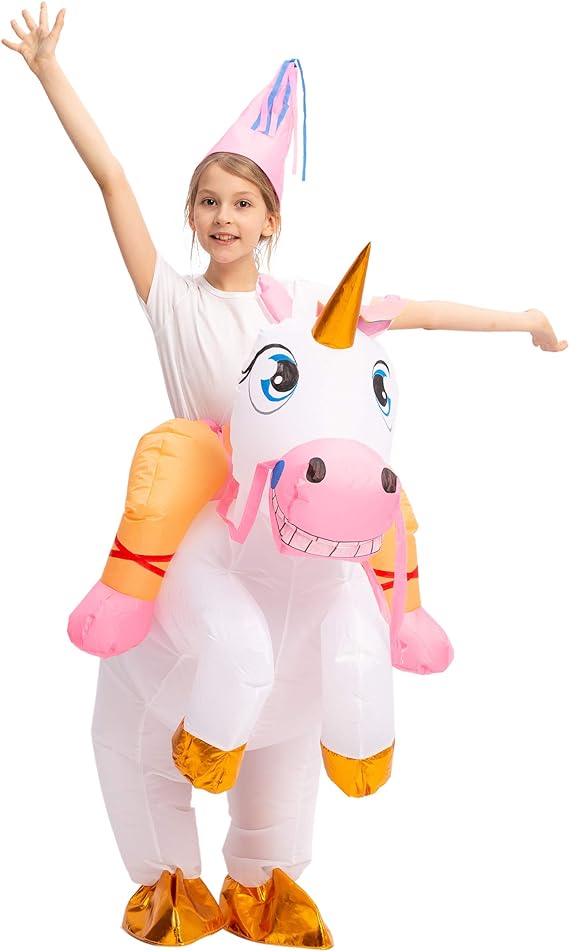 Inflatable Unicorn Costume Riding a Unicorn Deluxe Halloween Costume