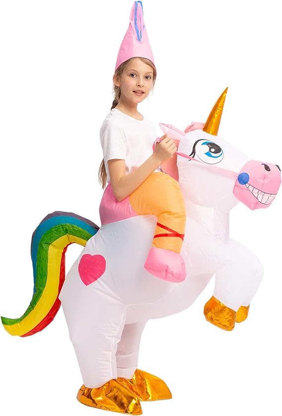 Inflatable Unicorn Costume Riding a Unicorn Deluxe Halloween Costume