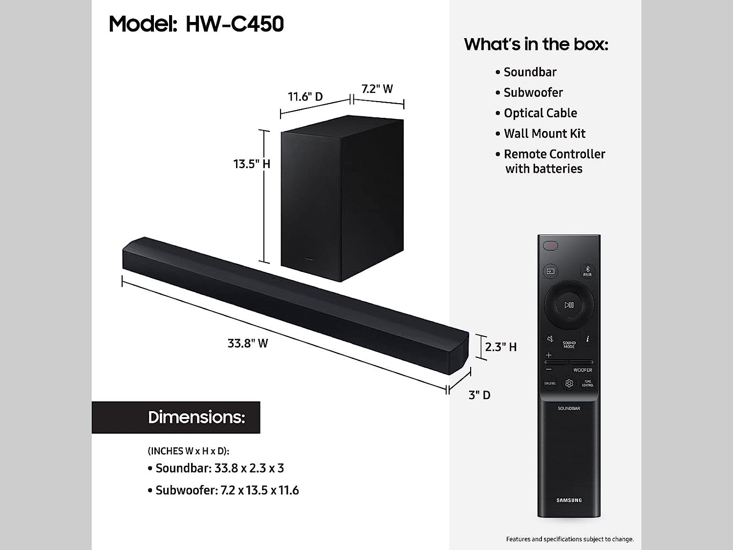 Samsung Essential C-Series Soundbar HW-C450