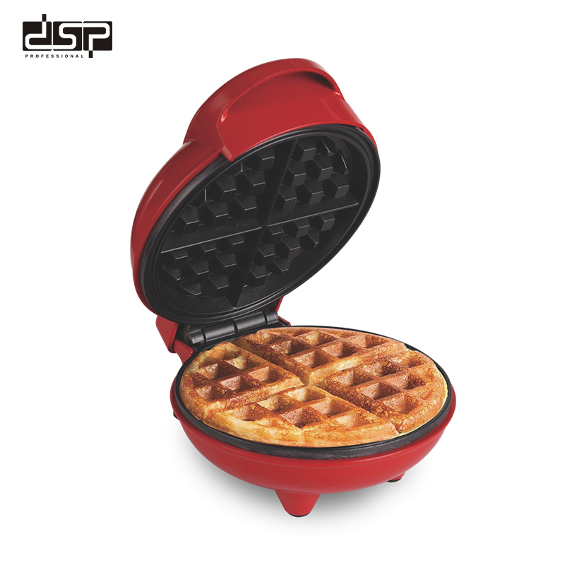 Electric mini waffle maker DSP KC1176 550 W with a turquoise non-stick coating