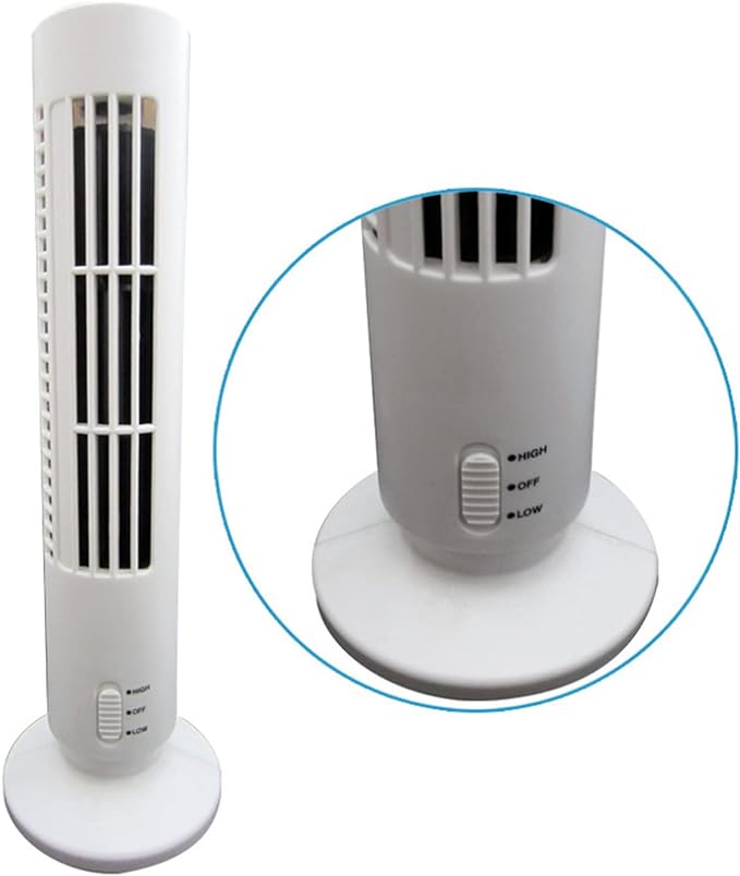 Mini Portable USB Cooling Tower Fan (White)