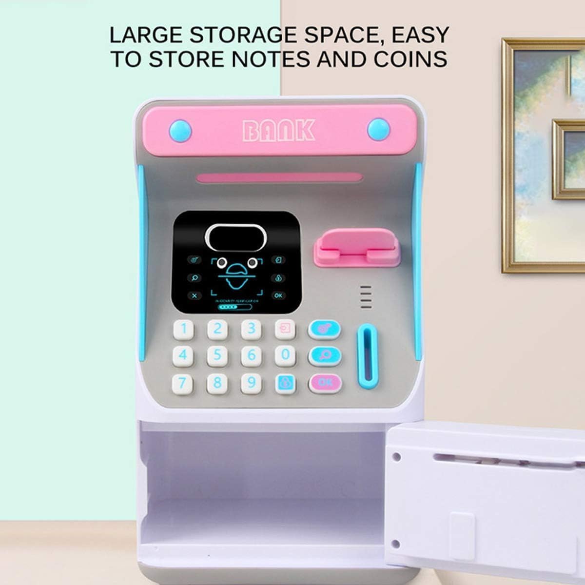 Rechargeable money box with face lock, bank card and password protection