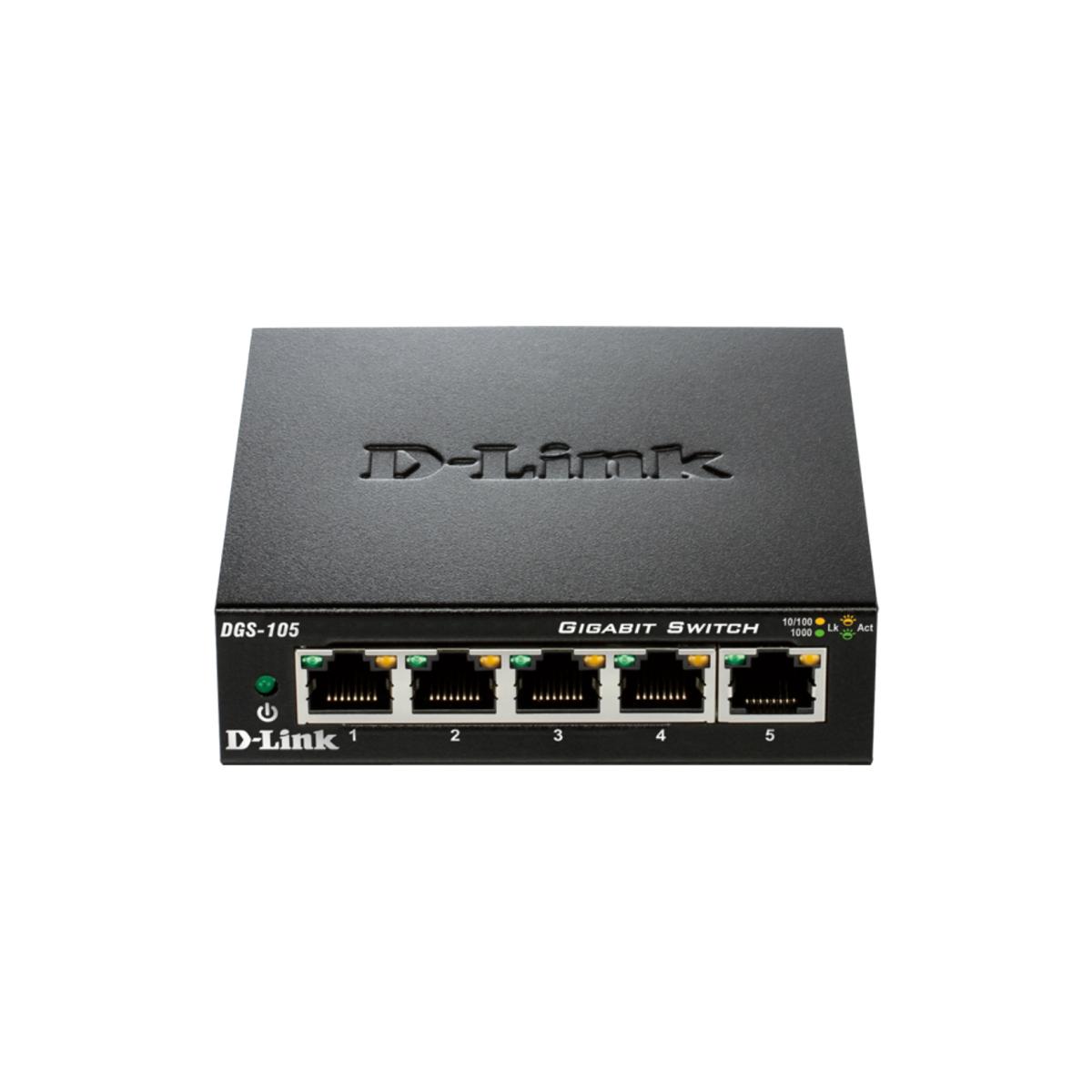 D-Link DGS-105/B 5-port 10/100/1000 Unmanaged Desktop Switch