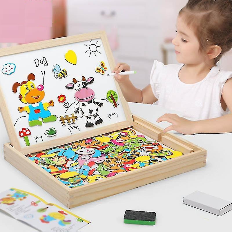 Magnetic learning board with multiple shapes for children's learning