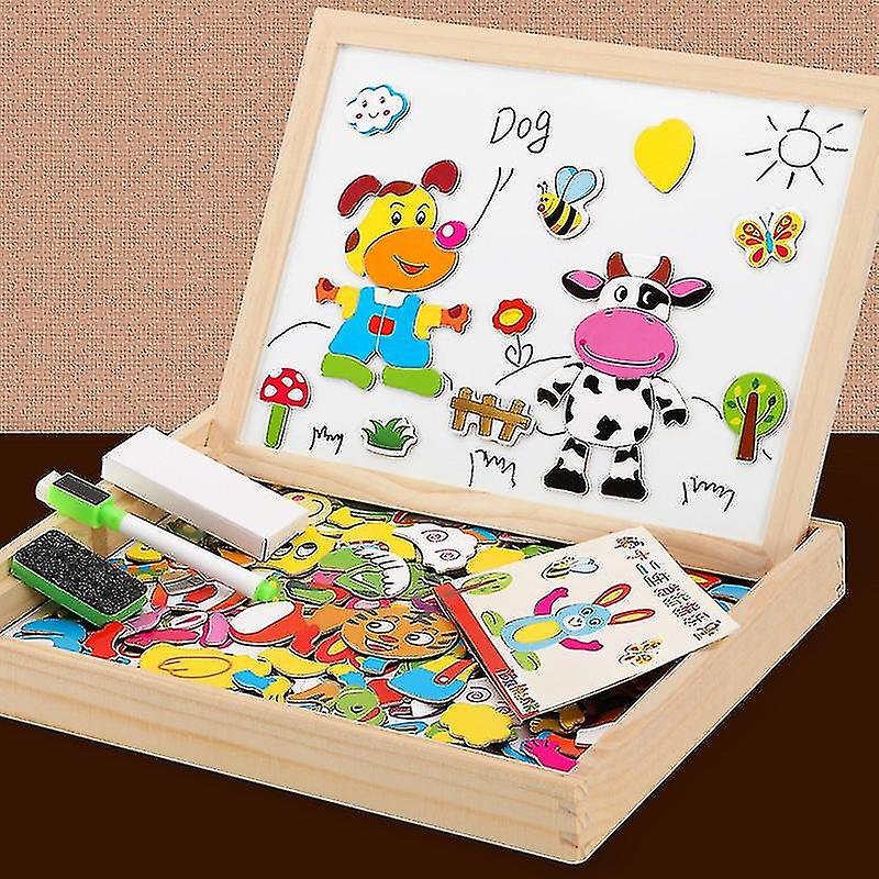 Magnetic learning board with multiple shapes for children's learning