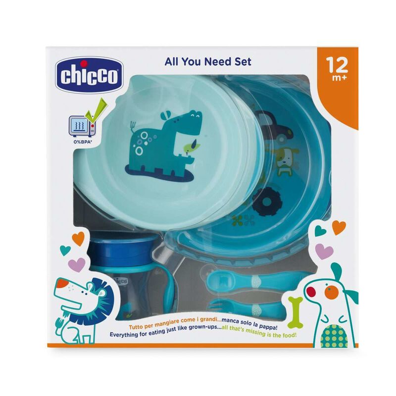 Chicco Eating Set All You Need Set 12M+ Blue