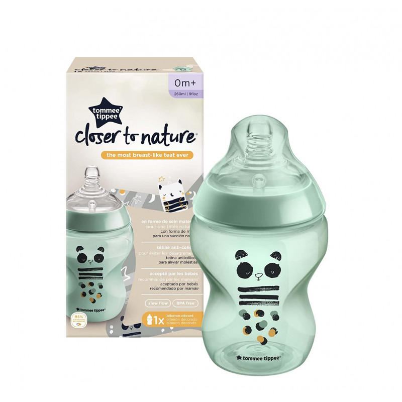 Tommee Tippee Closer To Nature Baby Bottle, Pippo The Panda Design, 260 Ml
