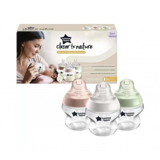 Tommee Tippee Closer to Nature Feeding Bottles, 150 Ml, 3 Pieces