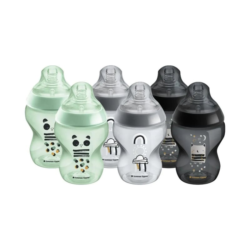 Tommee Tippee Closer to Nature Feeding Bottles, 6 Pieces