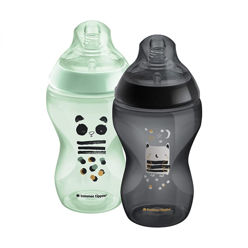 Tommee Tippee Closer to Nature Anti-Colic 2 x 340ml Baby Bottles - PANDA