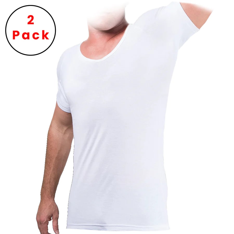 2-Pack , 100% Cotton Crew Neck Short Sleeve White color  from al samah