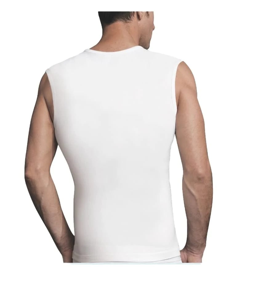 100% Cotton No Sleeve V-Neck White color from al samah
