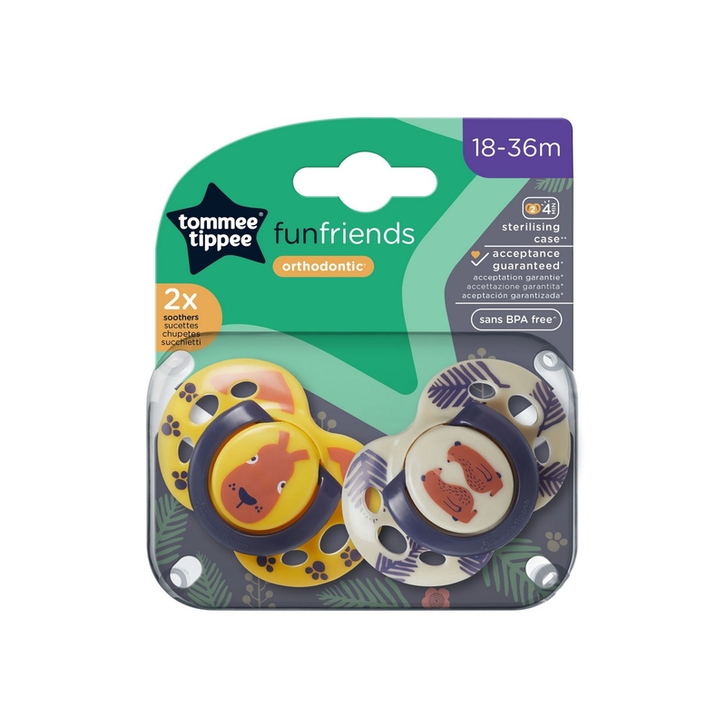 Tommee Tippee Fun Design Pacifiers - Ages 18-36 Months - Pack of 2
