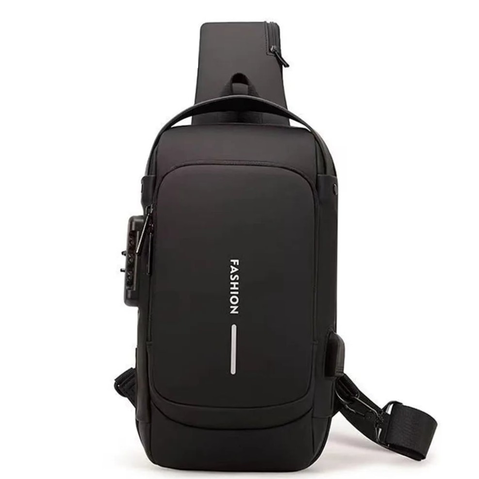 Anti-theft shoulder bag with USB charger port