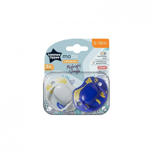 Tommee Tippee Moda Style Pacifier 6-18 m, 2 Pieces
