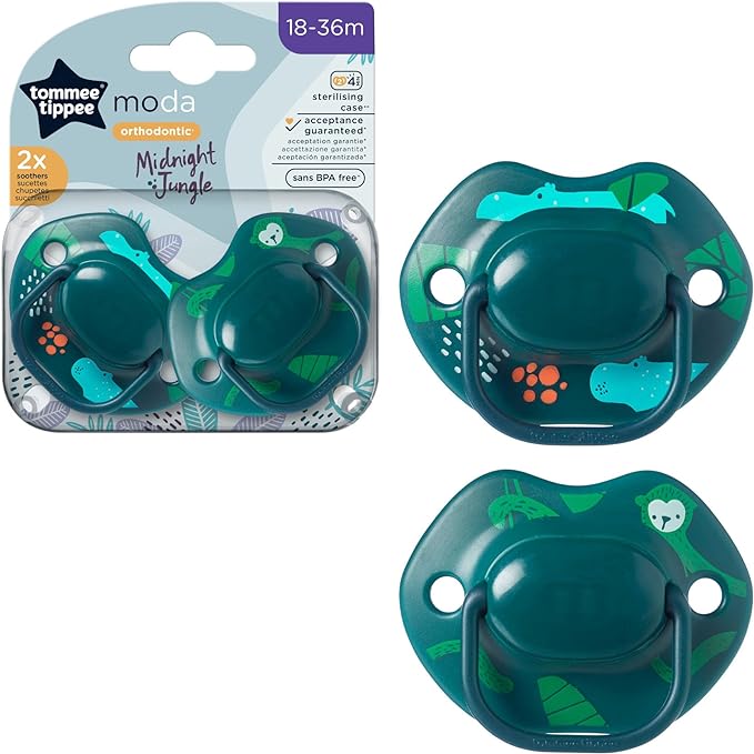 Tommy Baby Moda Pacifier, 18-36 Months, Pack of 2,