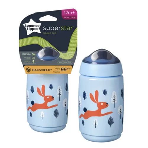 Tommee Tippee Superstar Trainer Sippy Cup for Toddlers, Blue Color, 390Ml