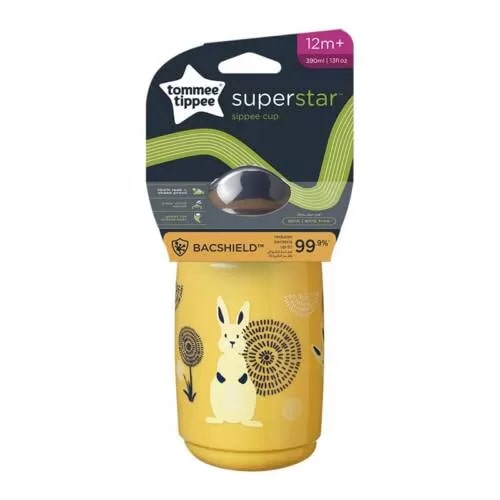 Tommee Tippee Superstar Trainer Sippy Cup for Toddlers, Yellow Color, 390Ml