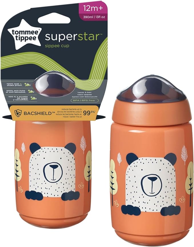 Tommee Tippee Superstar Trainer Sippy Cup for Toddlers, Orange Color, 390Ml
