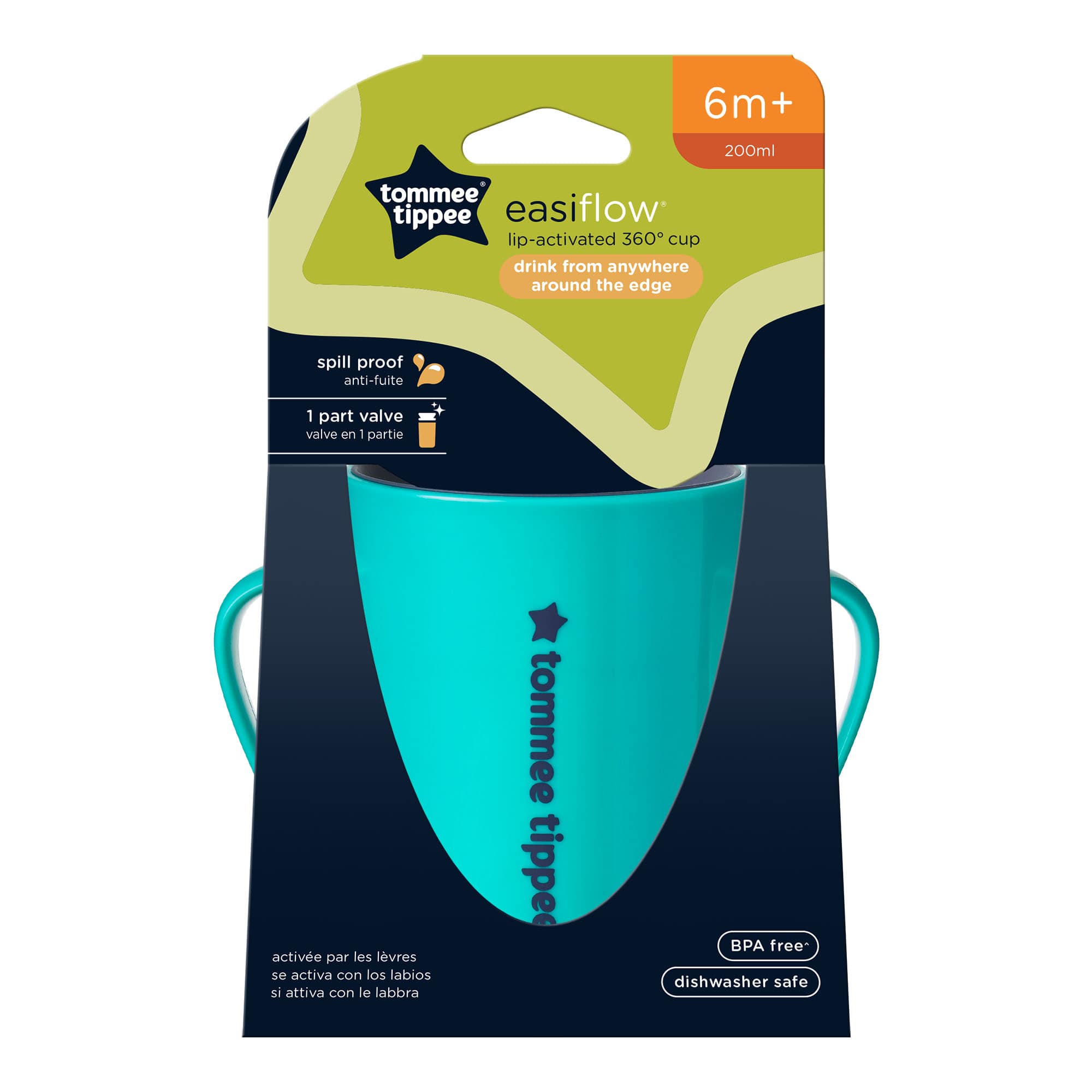 Tommee Tippee Easi-Flow 360 Handled Cup, +6 Month, Blue Color 200 Ml