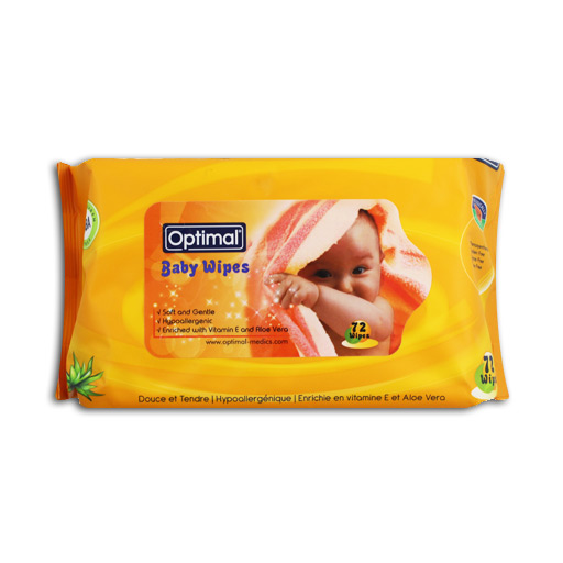 Optimal baby wet wipes with plastic cover