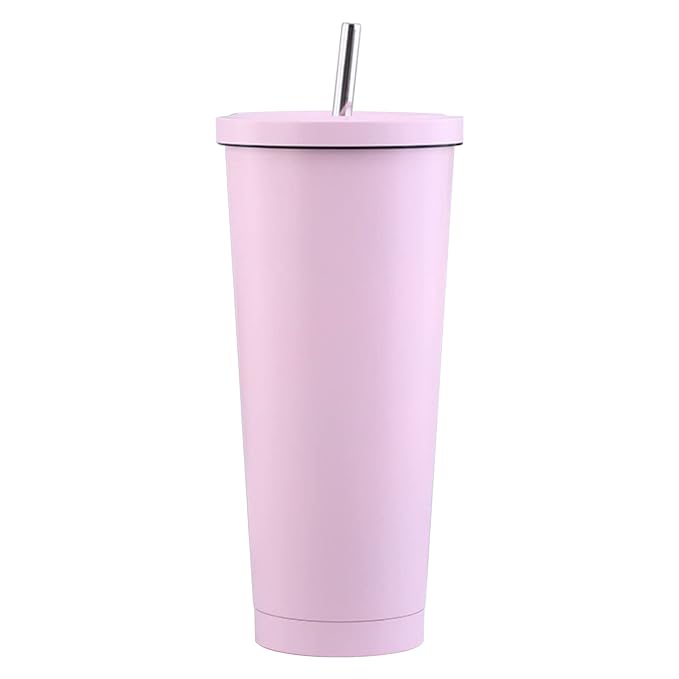 Portable Coffee Cup Stainless Steel with Steel Straw