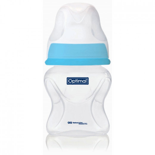 Optimal Feeding Bottle With Round Nipple, Blue Color, 60 Ml
