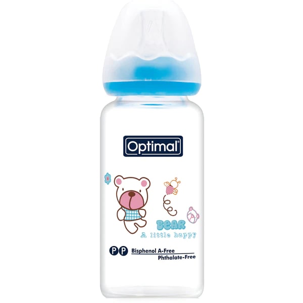 OPTIMAL Glass Feeding Bottle 160 ml - Blue
