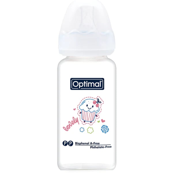 OPTIMAL Glass Feeding Bottle 160 ml - White