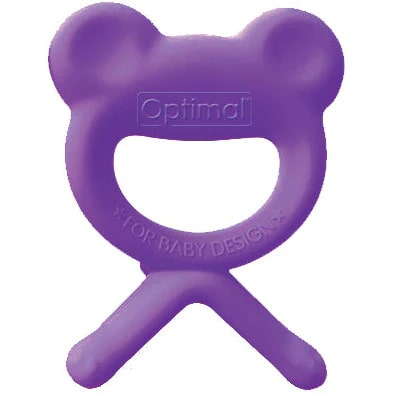 Optimal Rubber Frog Shape Baby Silicone Teether, Purple