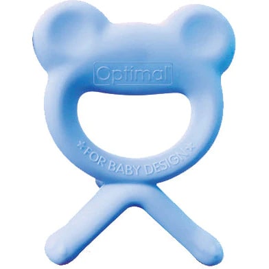 Optimal Rubber Frog Shape Baby Silicone Teether, Blue