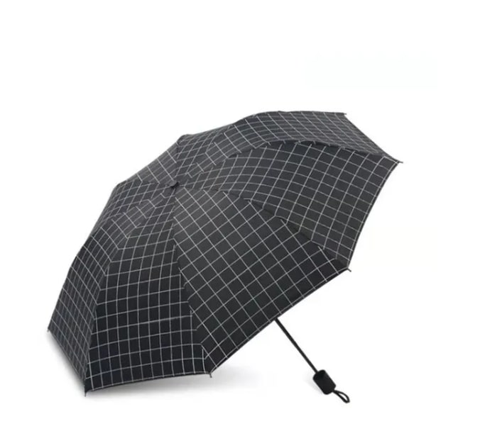 Lightweight Folding Patterned Umbrella - Black