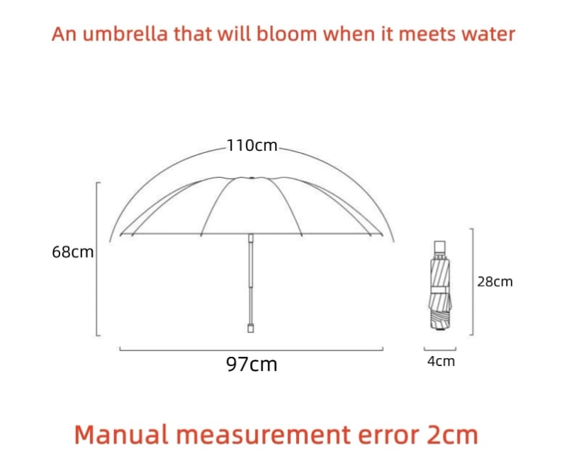 Lightweight Folding Patterned Umbrella - White