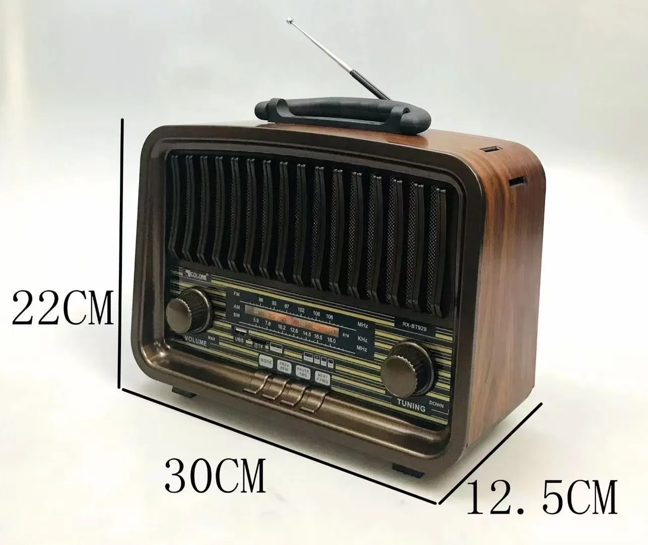 Golon RX-BT929 Bluetooth Retro Vintage Cordless Speaker/Radio (A Grade)