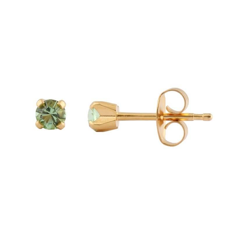 Studex Tiny Tips Gold Plated Tiff. 3mm - Green