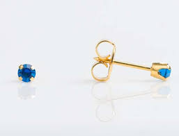 Studex Tiny Tips Gold Plated Tiff. 3mm - Blue
