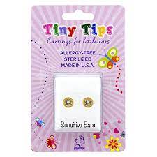Studex Tiny Tips Gold Plated Tiff. 3mm - White