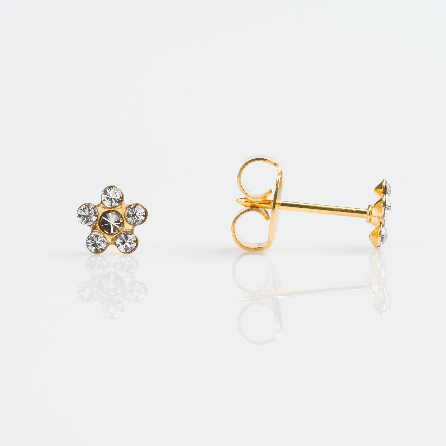 Tiny Tips Gold Plated 5mm Daisy April Crystal