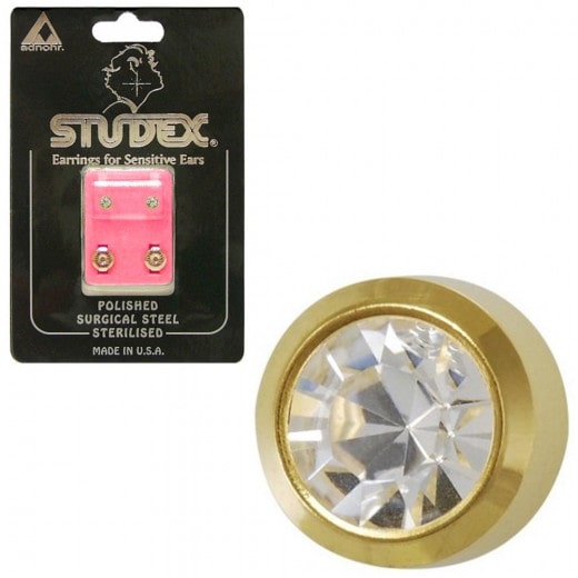Studex Mini Bezel Gold Crystal