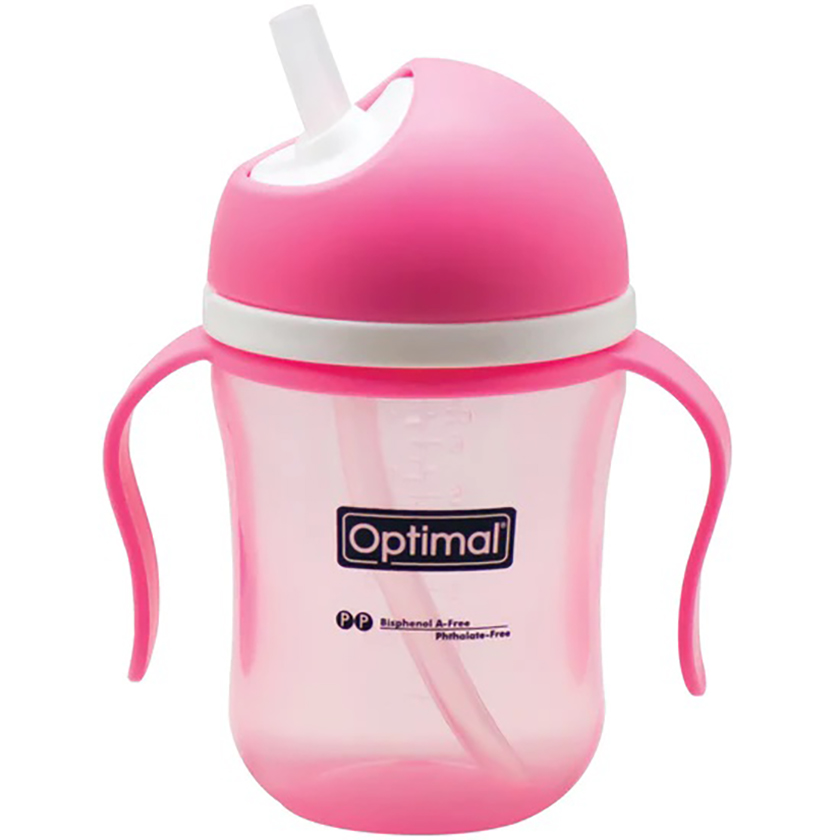 Optimal Swivel Head Drinking Bottle With Handle, pink Color, 240 Ml